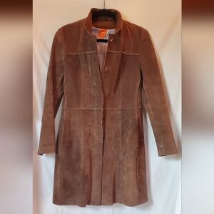Brown Leather Women's Coat